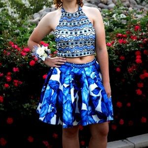 Beautiful two piece prom dress and crop top!